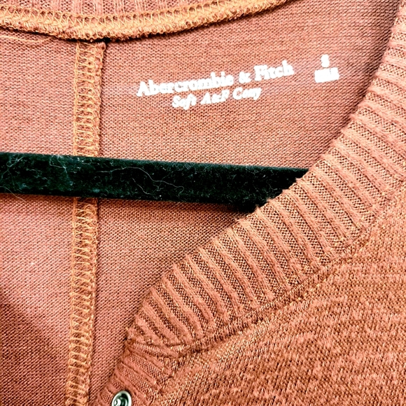 🌿Abercrombie & Fitch Women's Sm Rust Fall Colored SplitHem Longsleeve Shirt - Picture 8 of 11